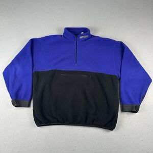 Vintage Gap GP Tech Sweatshirt Men’s XL Blue Black 1/4 Zip Pullover Fleece‎